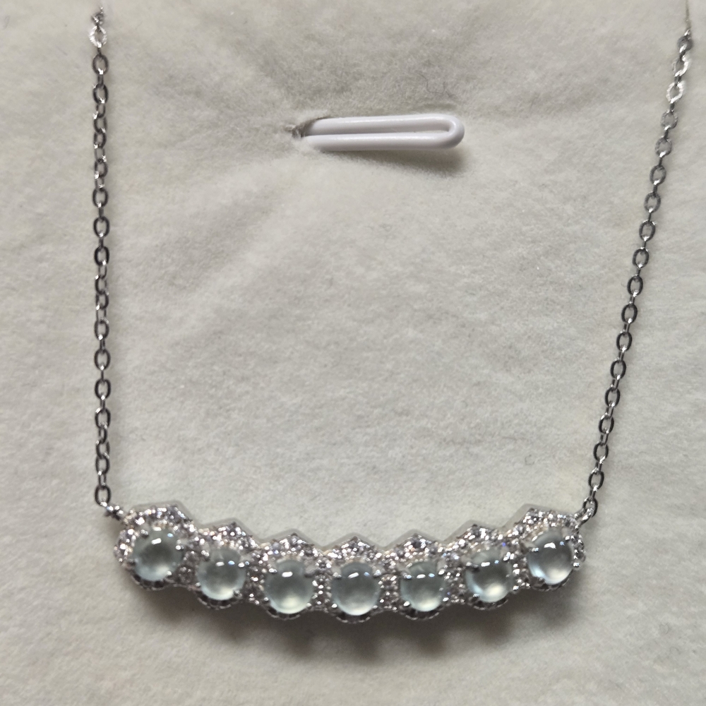 Elegant Silver Necklace with Blue Jade